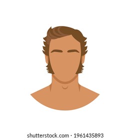 Face of retro man with sideburns. Vector illustration