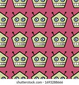Face of a robot, illustration, vector on white background