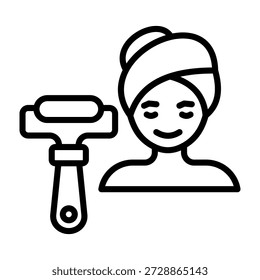Face Roller Icon Line Style Vector Illustration