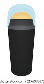 Face roller stick. vector illustration