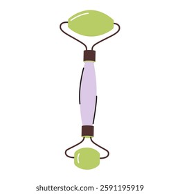 Face Roller Vector Illustration. Skincare Tool. 