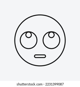 Cara con ojos rodante icono emoticono aislado en fondo blanco. Símbolo de emoticono de ojos rodante moderno, simple, vector, icono para el diseño de sitios web, aplicación móvil, ui. Ilustración vectorial