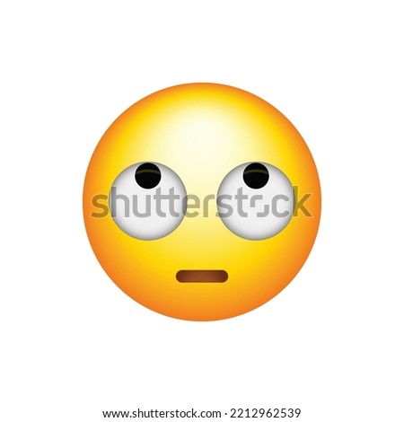 Face with rolling eyes emoji icon isolated on white background. Rolling eye emoticon symbol modern, simple, vector, icon for website design, mobile app, ui. Vector Illustration