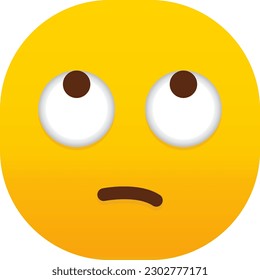 Cara con emoticono de vector emoji para los ojos rollos