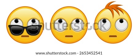 Face with rolling eyes Set of three emoji