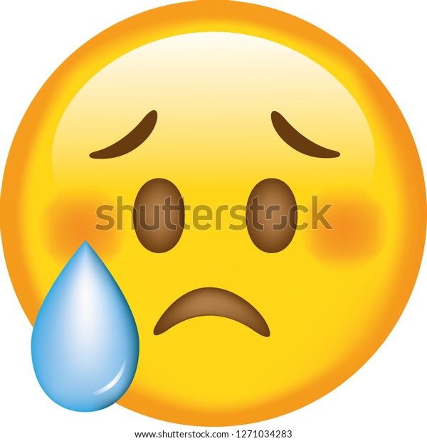 Image Vectorielle De Stock De Visage Triste Emoji Joli Emoticon Isole