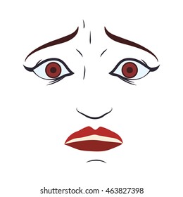 face sad eyes expression cartoon icon. Isolated and flat illustration. Vector graphic