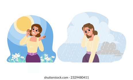 face sad happy mood woman  vector.  emotion female, girl positive, smile un face sad happy mood woman character. people flat cartoon illustration