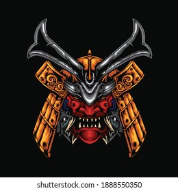 face samurai design logo vector illustration