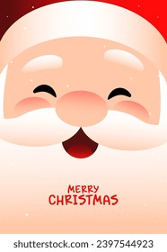 Face santa claus. Christmas card. Merry Christmas.