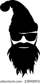 Face - Santa Claus head with sunglasses and cool style