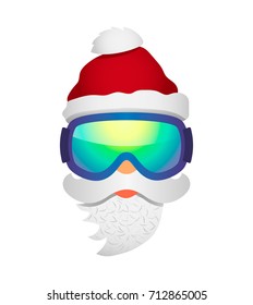 Face of Santa Claus isolated on white background. vector illustration