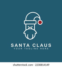 face santa claus logo design concept. santa claus icon vector