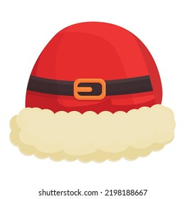Face santa hat icon cartoon vector. Holidat deer. Beard mask