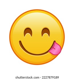 A face savoring a delicacy Large size of yellow emoji smile