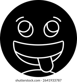 Face Savoring Food Glyph Vector Icon Design