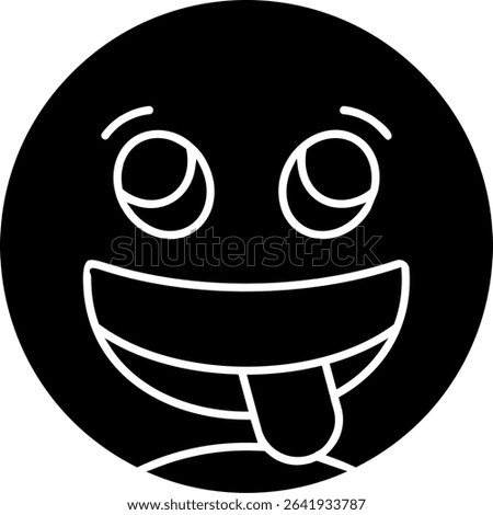 Face Savoring Food Glyph Vector Icon Design