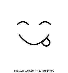 face, savoring, food icon. Simple thin line, outline vector of Emotion icons for UI and UX, website or mobile application