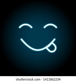 face, savoring, food neon icon. Simple thin line, outline vector of Emotion icons for UI and UX, website or mobile application