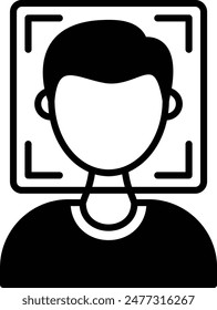 Face Scan 3D Liveness Detection vector design, Artificial general intelligence symbol, Natural Language Processing sign, Machine and Deep Learning stock illustration, facial recognition concept