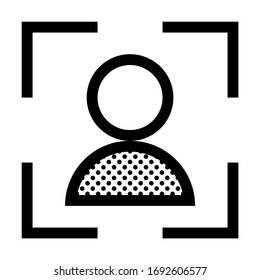 Análisis de caras. Icono lleno de puntos.