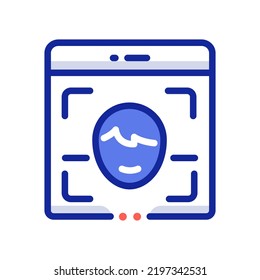 ilustración de icono de exploración facial trazo editable