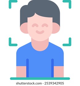ícone de digitalização de rosto ilustração para web, app, apresentação, infográficos ou etc