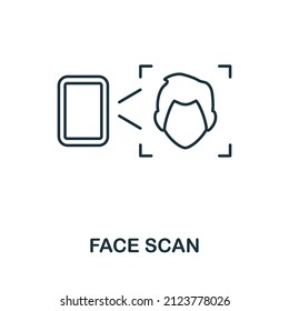 Face Scan icon. Line element from technology collection. Linear Face Scan icon sign for web design, infographics and more.