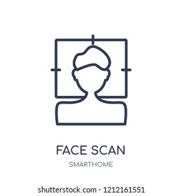 Face scan icon. Face scan linear symbol design from Smarthome collection. Simple outline element vector illustration on white background.