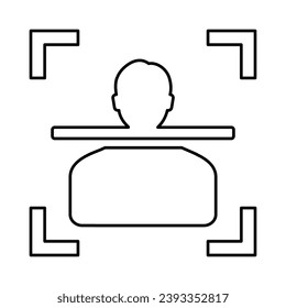 Icono de exploración facial en el estilo de contorno