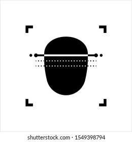 Face Scan Icon, Face Recognition Authentication Vector Art Illustration