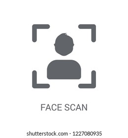 Face scan icon. Trendy Face scan logo concept on white background from Smarthome collection. Suitable for use on web apps, mobile apps and print media.