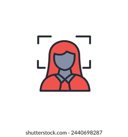 icono de escaneo de cara. vector.Trazo editable.signo de estilo lineal para el uso de diseño web,logo.Ilustración de símbolo.