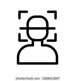 face scan line icon illustration vector graphic