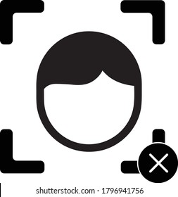 face scan vector icon, face scan accept, face scan refuse icon