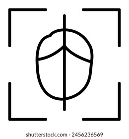 Face Scan Vector Line Icon Design