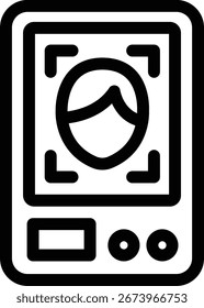 Escáner de cara editable estilo de dibujos animados Vector de pegatinas