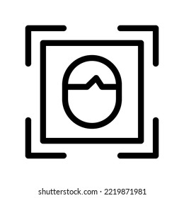face scanner line icon illustration vector graphic