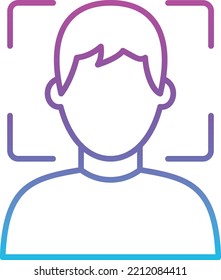 Icono vectorial del escáner facial. Se puede usar para imprimir, móviles y aplicaciones web.