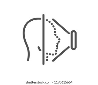 Face scanning line icon. Phone Face id sign. Head recognition symbol. Quality design element. Classic style. Editable stroke. Vector