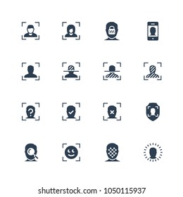 Face Scanning And Recognition Vector Icon Set