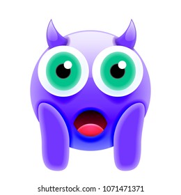 Face Screaming in Fear Devil Emoji. Scared Face Icon with Crown