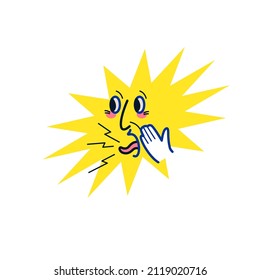 The face of a screaming person. Facial expressions depict strong emotions. Modern trending graphics in a flat style.