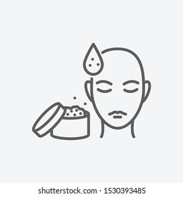 Face scrub icon line symbol. Isolated vector illustration of  icon sign concept for your web site mobile app logo UI design