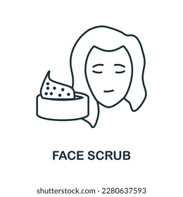 Face Scrub line icon. Simple element from skin care collection. Creative Face Scrub outline icon for web design, templates, infographics and more