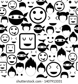 face seamless pattern background icon.
