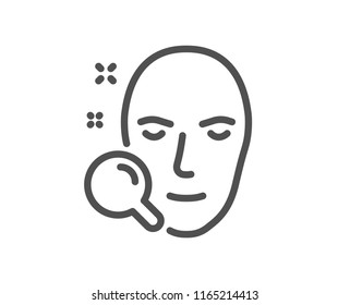 Face search line icon. Head recognition sign. Quality design element. Classic style. Editable stroke. Vector