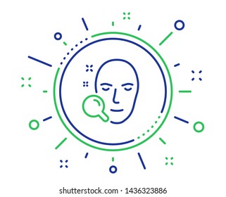 Face search line icon. Head recognition sign. Quality design elements. Technology face search button. Editable stroke. Vector