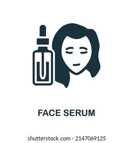 Icono de suero facial. Elemento simple de la colección de cuidado de la piel. Icono creativo de suero facial para diseño web, plantillas, infografías y más