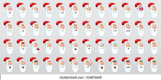 Face Set of Santa Claus